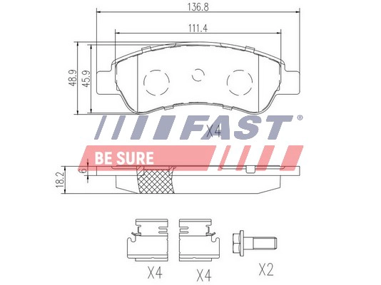 Колодки тормозные дисковые FAST FT29131