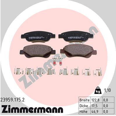 Колодки тормозные дисковые ZIMMERMANN 23959.175.2