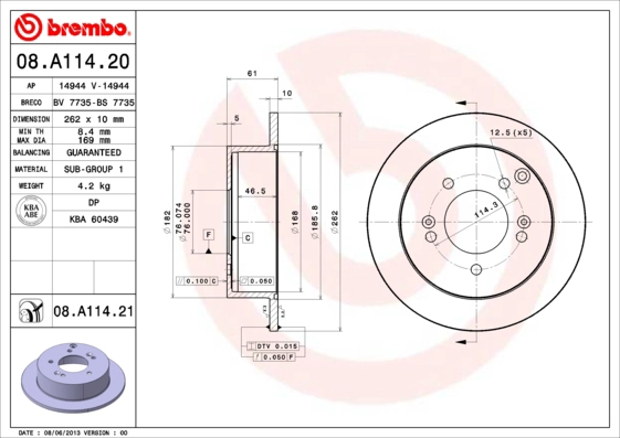 Диск тормозной BRECO BS 7735