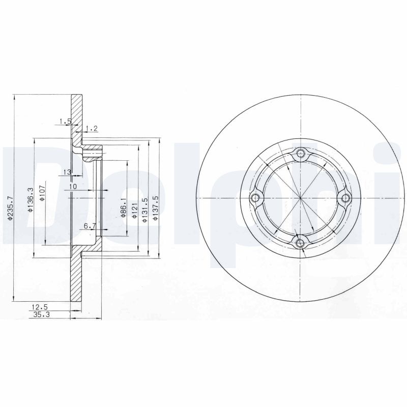 Диск тормозной DELPHI BG3551