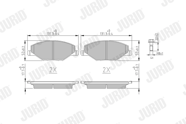 Колодки тормозные дисковые JURID 573601J
