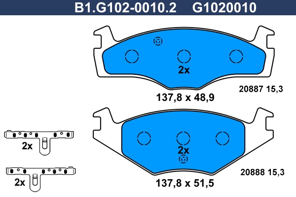 Колодки тормозные GALFER B1G10200102