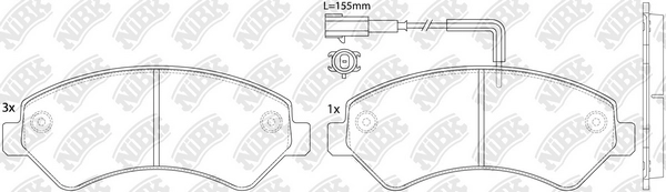 Колодки тормозные дисковые NIBK PN0516W