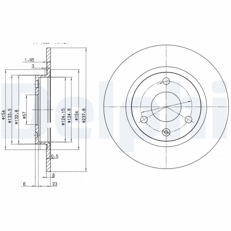 Диск тормозной DELPHI BG2355