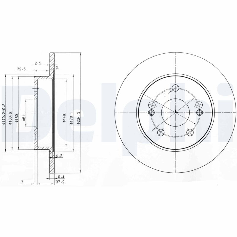 Диск тормозной DELPHI BG2698