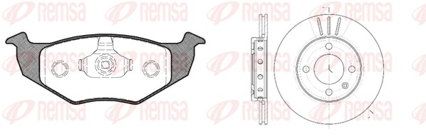 Комплект тормозов дисковый тормозной механизм REMSA 8609.02