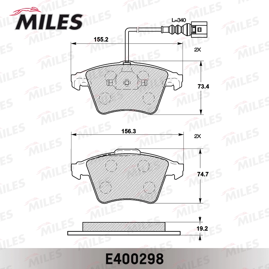 Колодки тормозные дисковые MILES e400298