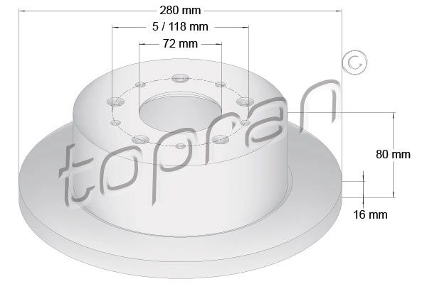 Диск тормозной HANS PRIES/TOPRAN 722596
