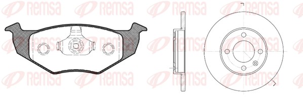 Комплект тормозов дисковый тормозной механизм REMSA 8609.00