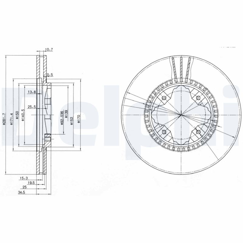 Диск тормозной DELPHI BG3063