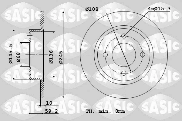 Диск тормозной SASIC 9004393J