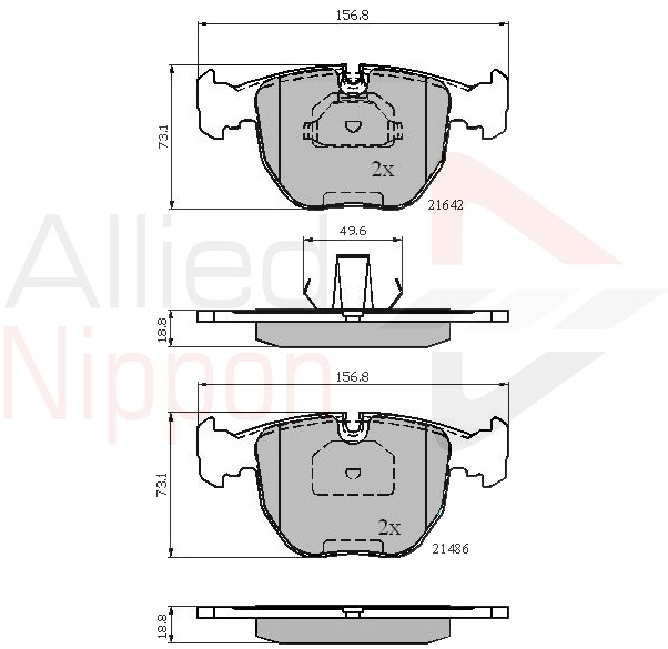 Колодки тормозные дисковые ALLIED NIPPON ADB01096