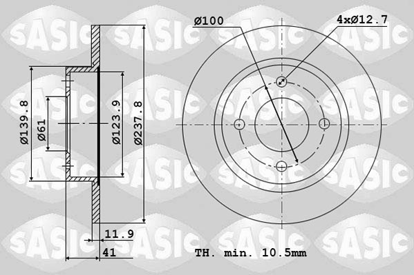 Диск тормозной SASIC 4004253J