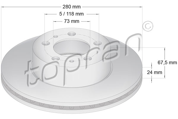 Brake disc HANS PRIES/TOPRAN 722454