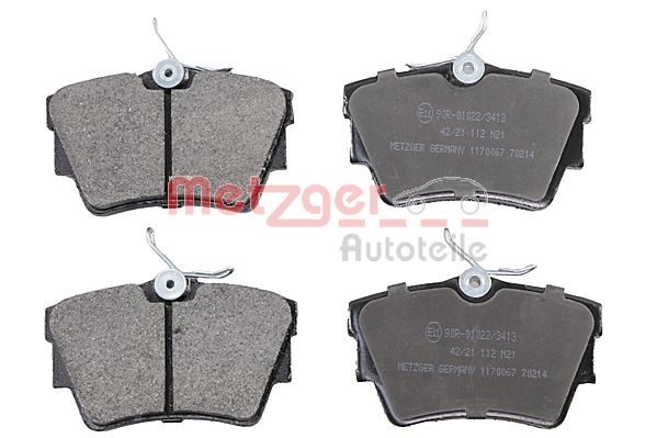 Колодки тормозные дисковые METZGER 1170067