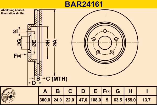Диск тормозной BARUM BAR24161