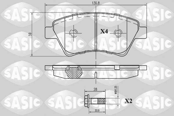 Колодки тормозные дисковые SASIC 6214006