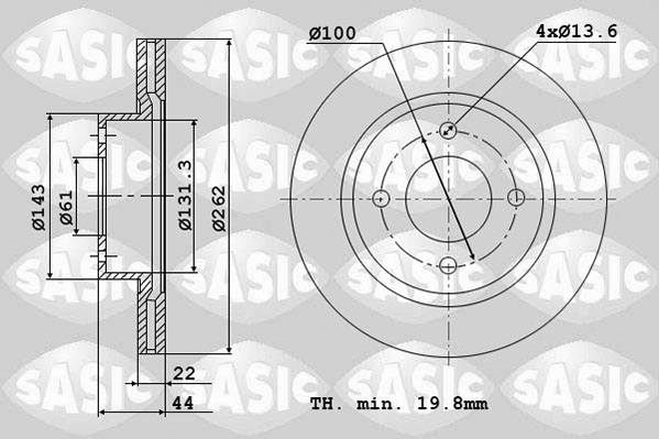 Диск тормозной SASIC 4004273J