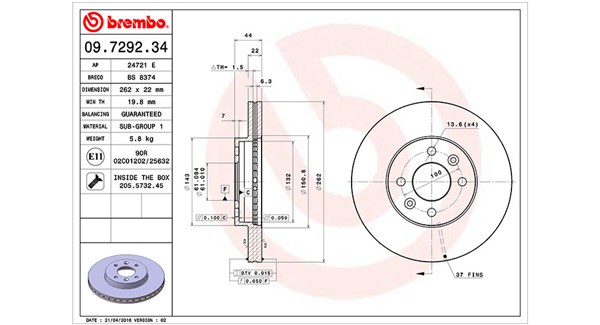 Диск тормозной MAGNETI MARELLI 360406043300