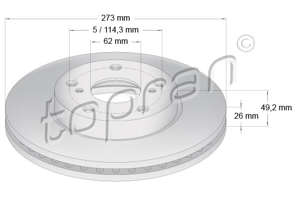 Brake disc HANS PRIES/TOPRAN 600588