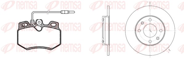 Комплект тормозов дисковый тормозной механизм REMSA 8170.04