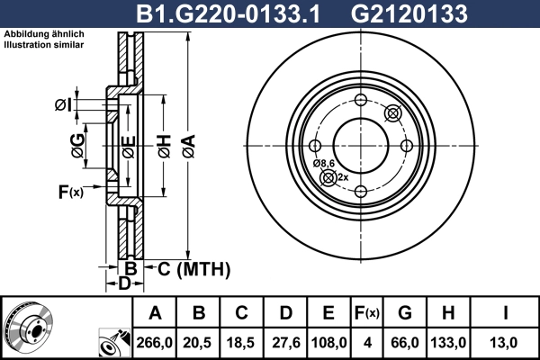 Диск тормозной GALFER B1.G220-0133.1