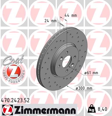 Диск тормозной ZIMMERMANN 470242352