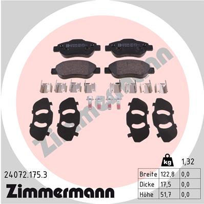 Колодки тормозные дисковые ZIMMERMANN 240721753
