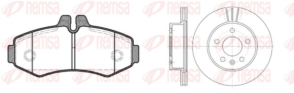 Комплект тормозов дисковый тормозной механизм REMSA 8701.00