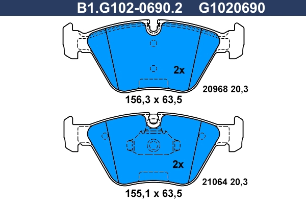 Колодки тормозные дисковые GALFER B1G10206902