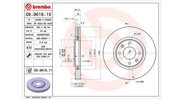Диск тормозной MAGNETI MARELLI 360406073800
