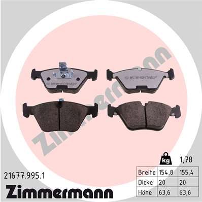 Колодки торм rdz bmw e32/e34 motm20/m21/m30/m40/m43/m50/m51/m60/m70 пер 00- ZIMMERMANN 216779951