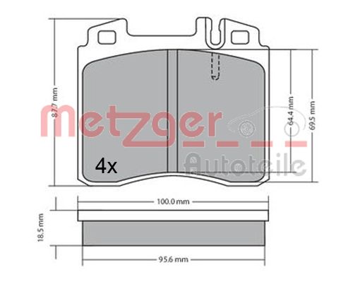 Колодки тормозные дисковые METZGER 1170530
