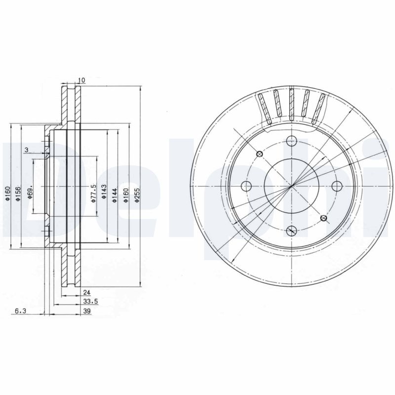Диск тормозной DELPHI BG2763