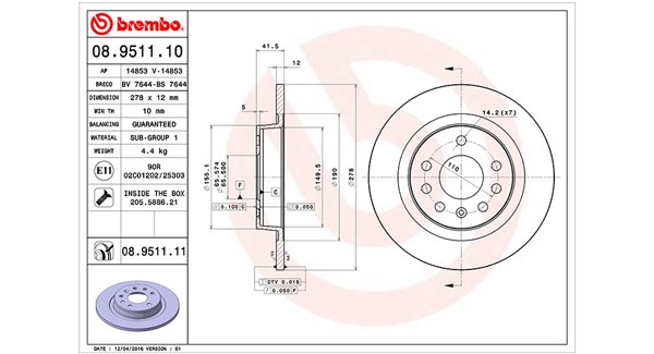 Диск тормозной MAGNETI MARELLI 360406040000