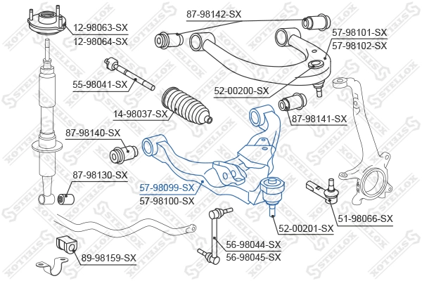 Рычаг подвески STELLOX 57-98099-SX
