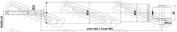 Амортизатор задний gas.twin tube FEBEST 14110-009R