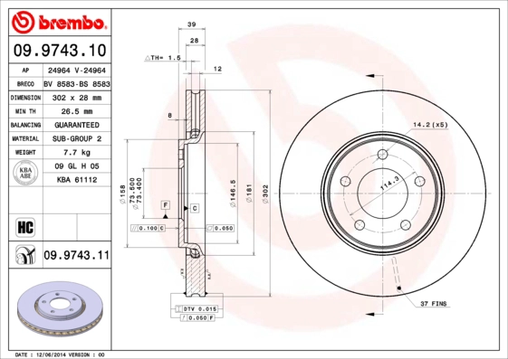 Диск тормозной BRECO BS 8583