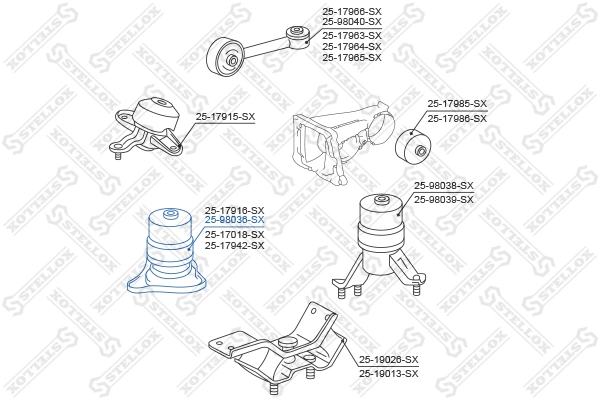 Опора двигателя STELLOX 25-98036-SX