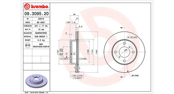 Диск тормозной MAGNETI MARELLI 360406027300