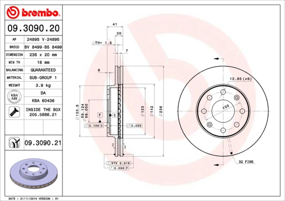 Диск тормозной BRECO BS 8499