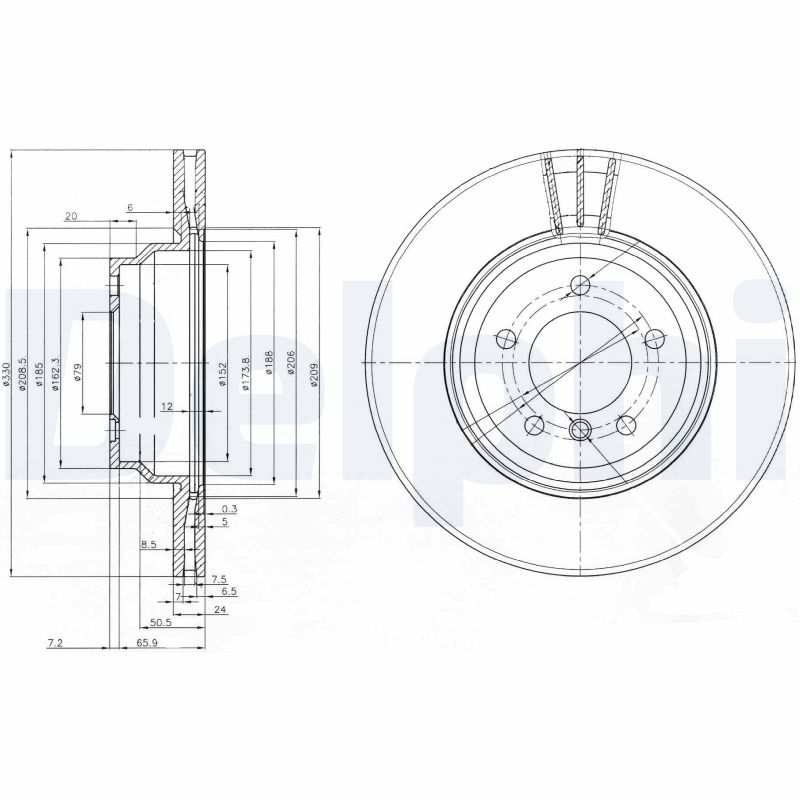 Диск тормозной DELPHI BG3959