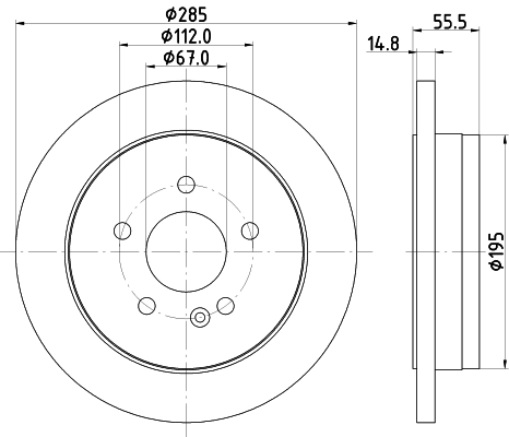 Диск тормозной HELLA/BEHR/PAGID 8DD355105851