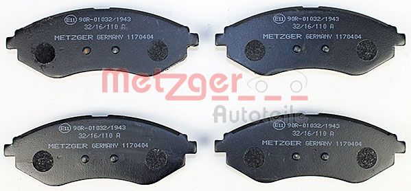 Колодки тормозные METZGER 1170404