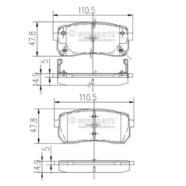 Колодки тормозные дисковые NIPPARTS N3610308