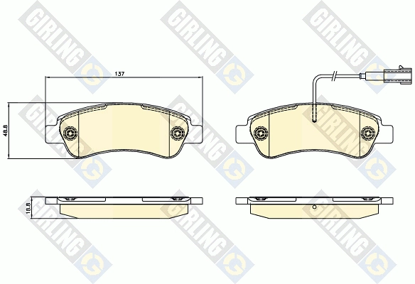 Колодки тормозные дисковые 6120684 GIRLING 6120684