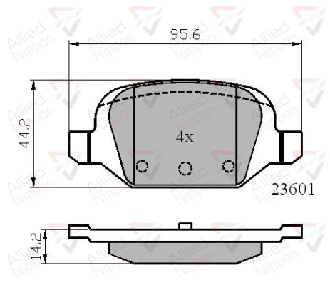 Колодки тормозные дисковые ALLIED NIPPON ADB01026