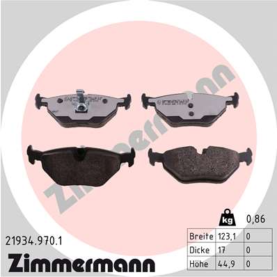 Колодки тормозные дисковые ZIMMERMANN 219349701