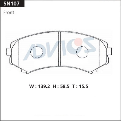 Колодки тормозные дисковые ADVICS SN107