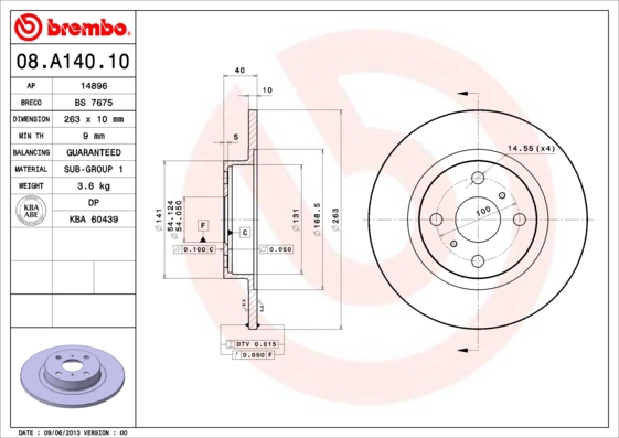 Диск тормозной BRECO BS 7675
